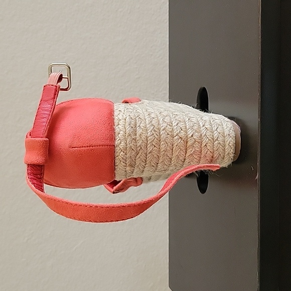 Size 6.5 Db Dk Fashion Coral Ankle Strap Espadrille Wedges - Picture 4 of 11